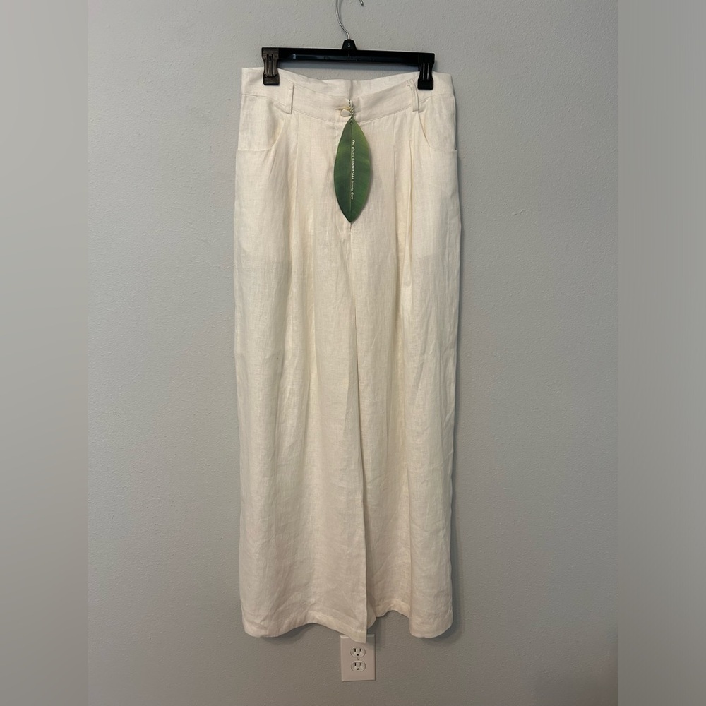 FARM Rio Cream Wide-Leg Pants